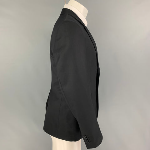 THEORY Size 38 Short Black Wool Notch Lapel Sport Coat