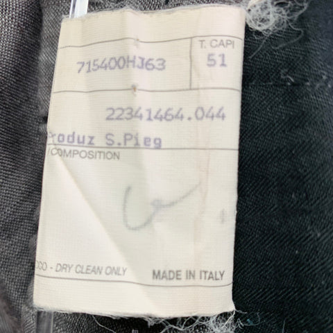 HERMES Size 30 Grey Linen Drawstring Casual Pants