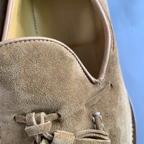 SCAROSSO Size 10.5 Tan Suede Tassels Loafers