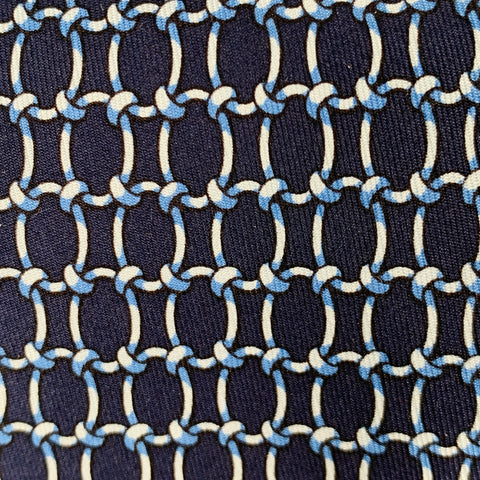 HERMES Navy Blue Knots Silk Tie