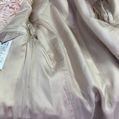 ALEXANDER MCQUEEN SS21 Size 38 Pink White Print Viscose Double Breasted Suit