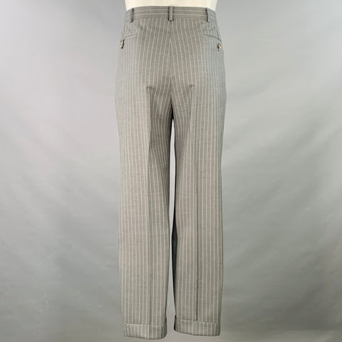 Costume Ralph Lauren taille 39 Regular en laine rayée grise à revers crantés