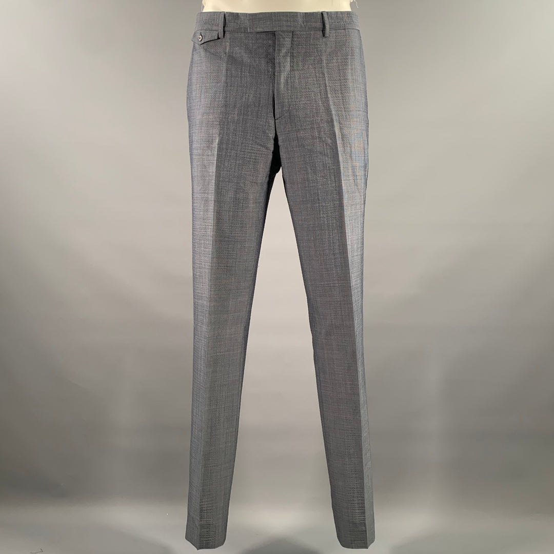 JOHN VARVATOS Size 40 Blue Wool Blend Notch Lapel Suit