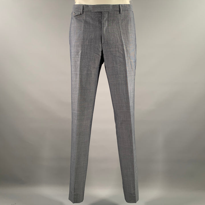JOHN VARVATOS Size 40 Blue Wool Blend Notch Lapel Suit
