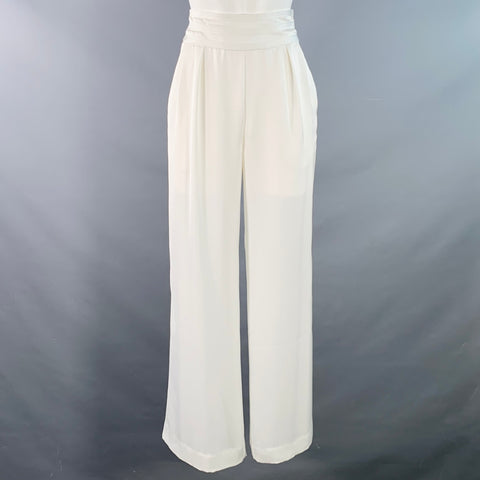 RAMY BROOK Size 2 White Wide Leg Side Zipper Dress Pants