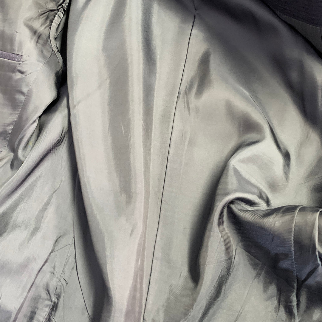 Z ZEGNA Size 40 Regular Navy Charcoal Herringbone Wool Notch Lapel Suit