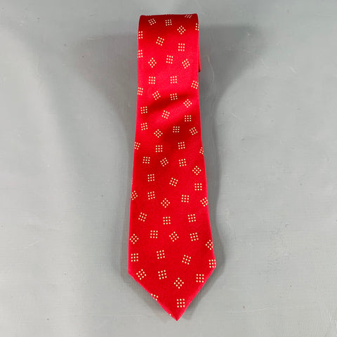 PAUL SMITH Red Beige Dots Silk Tie