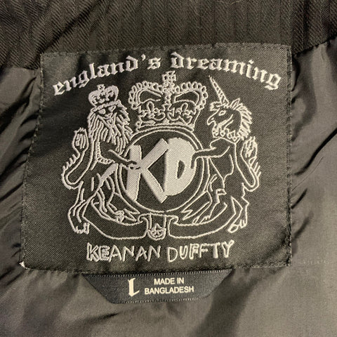 KEANAN DUFFTY Size S Black Cotton Stripe Buttoned Vest