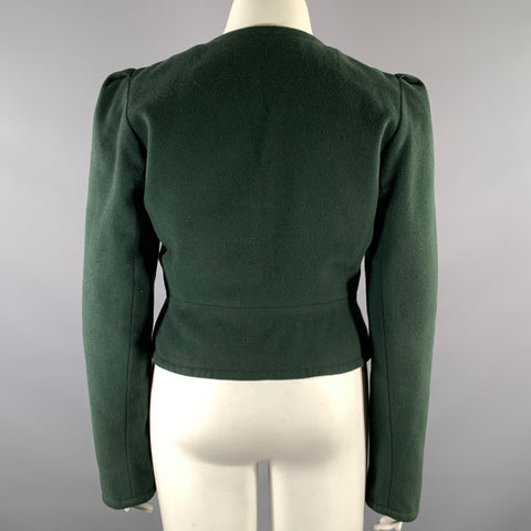 HERMES 1990's Etendards Et Bannieres Size 12 Multi-Color Cashmere Wool Reversible Jacket