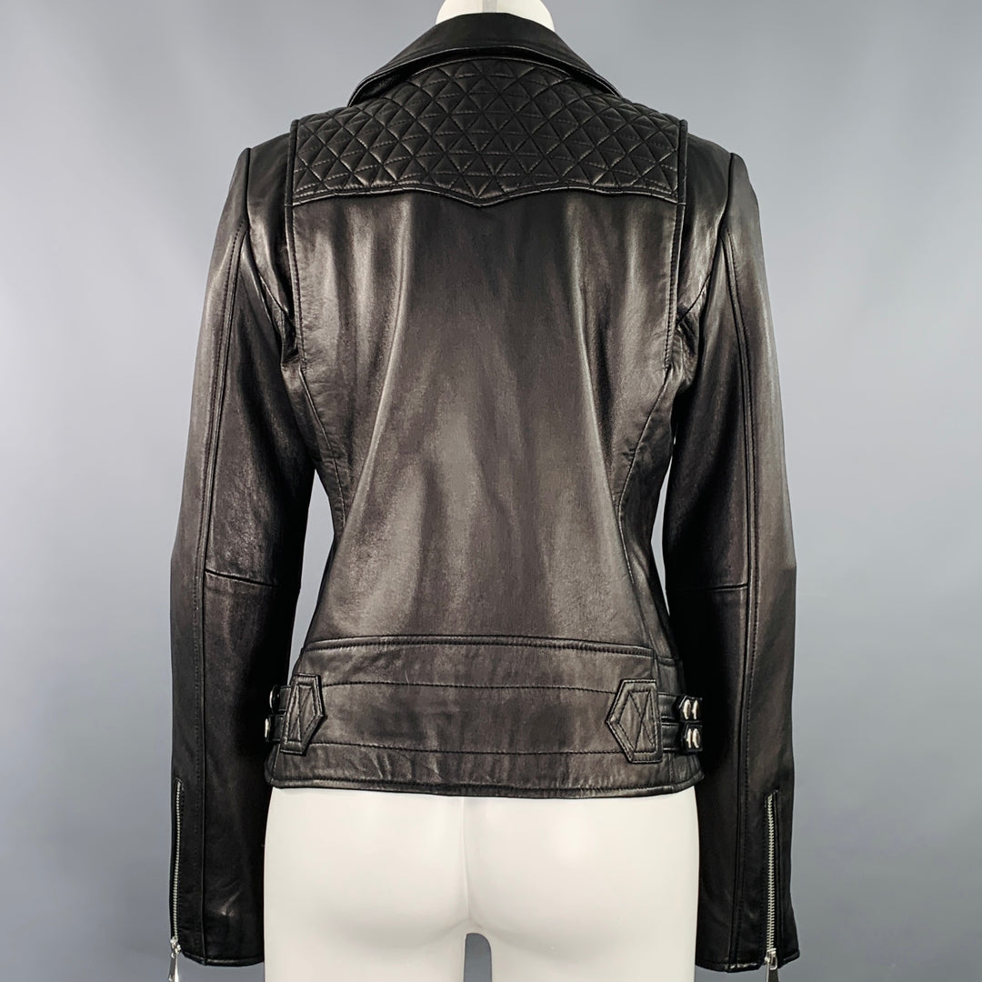 MARC NEW YORK Size M Black Leather Quilted Motorcycle Jacket