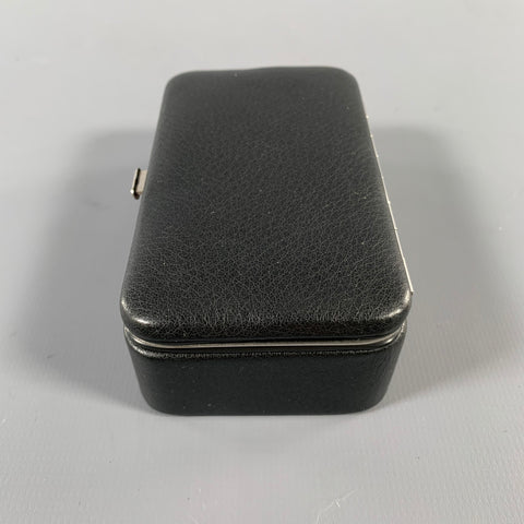 F.HAMMANN Black Silver Leather Jewelry Case Bag