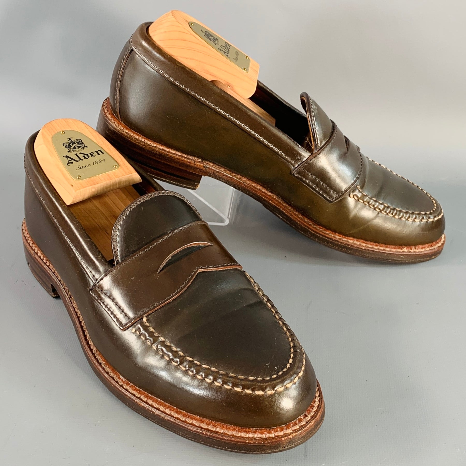 ALDEN Size 6.5 6717 Brown Cordovan Leather Penny Loafers ALDEN Size 6.5 6717 Brown Cordovan Leather Penny Loafers  main image 2