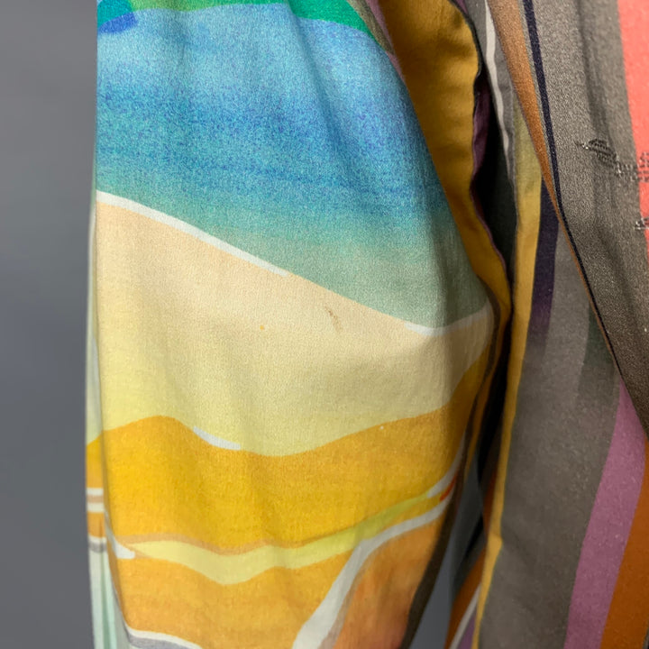 ROBERT GRAHAM Taille L Chemise à manches longues en coton imprimé art abstrait multicolore