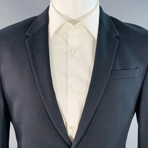 PAUL SMITH Size 40 Black Viscose Cotton Notch Lapel Sport Coat