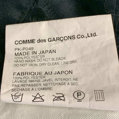 COMME des GARCONS HOMME PLUS Taille S Noir Floral Jacquard Satin Pantalon Fuselé Décontracté