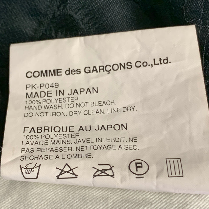 COMME des GARCONS HOMME PLUS Size S Black Floral Jacquard Satin Tapered Casual Pants