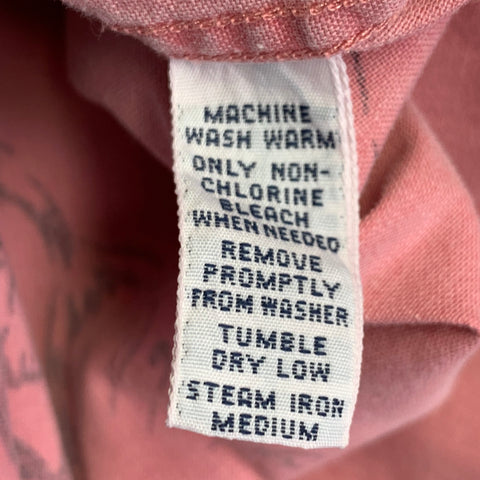POLO by RALPH LAUREN Size M Pink Grey Tropical Cotton Short Sleeve Shirt