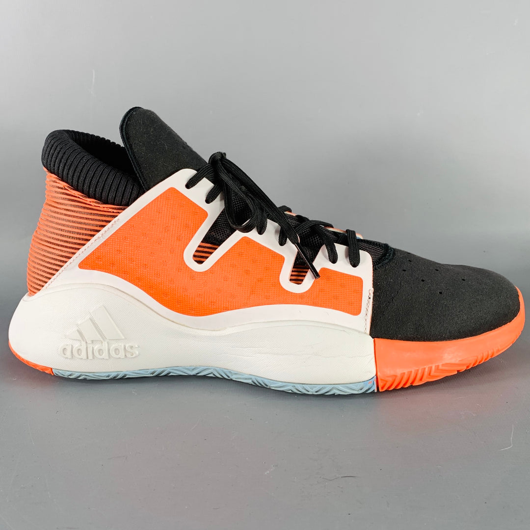ADIDAS Size 11.5 Pro Vision Hi Res Orange Black White Mixed Fabrics Me –  Sui Generis Designer Consignment