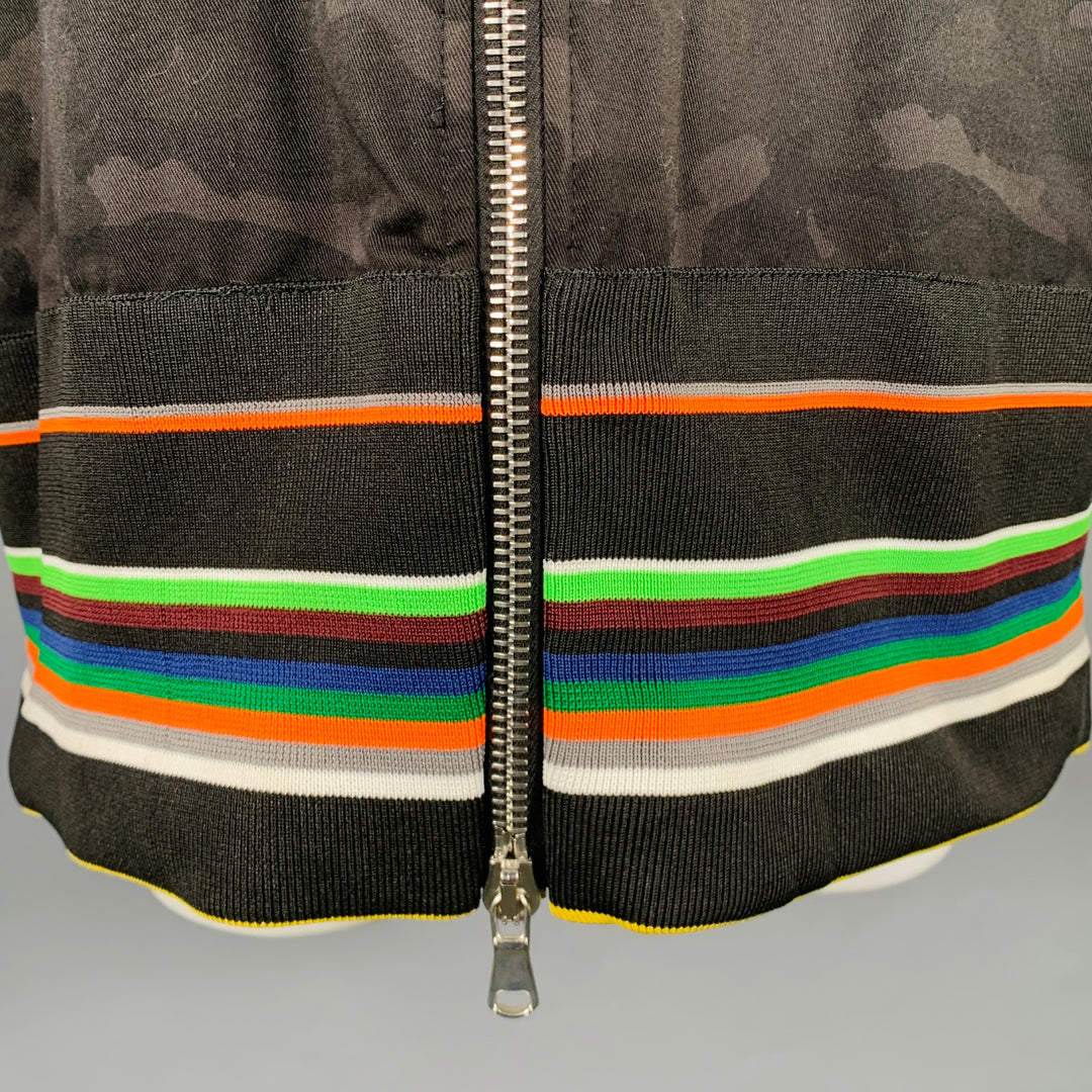 RAF SIMONS Size 38 Black Grey Oversized Camo Cotton Zip Up Coat