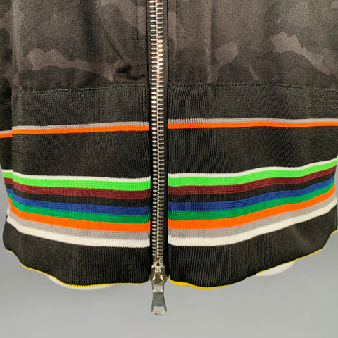 RAF SIMONS Size 38 Black Grey Oversized Camo Cotton Zip Up Coat