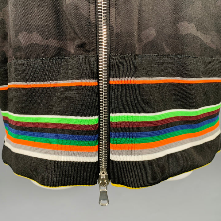 RAF SIMONS Size 38 Black Grey Oversized Camo Cotton Zip Up Coat