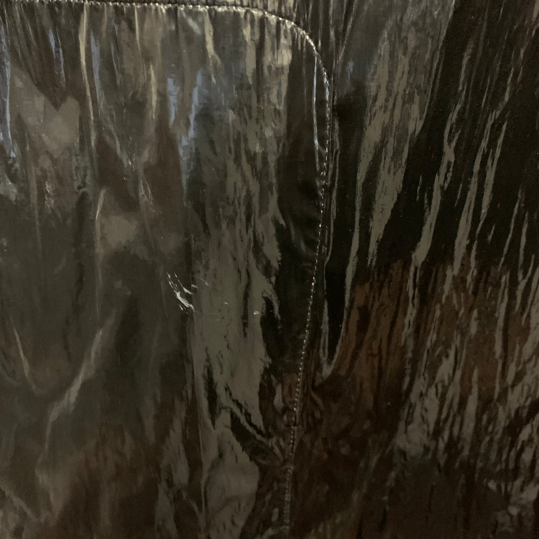 DRIES VAN NOTEN Size L Black White Polyethylene Blend Zip Up  Hooded Coat