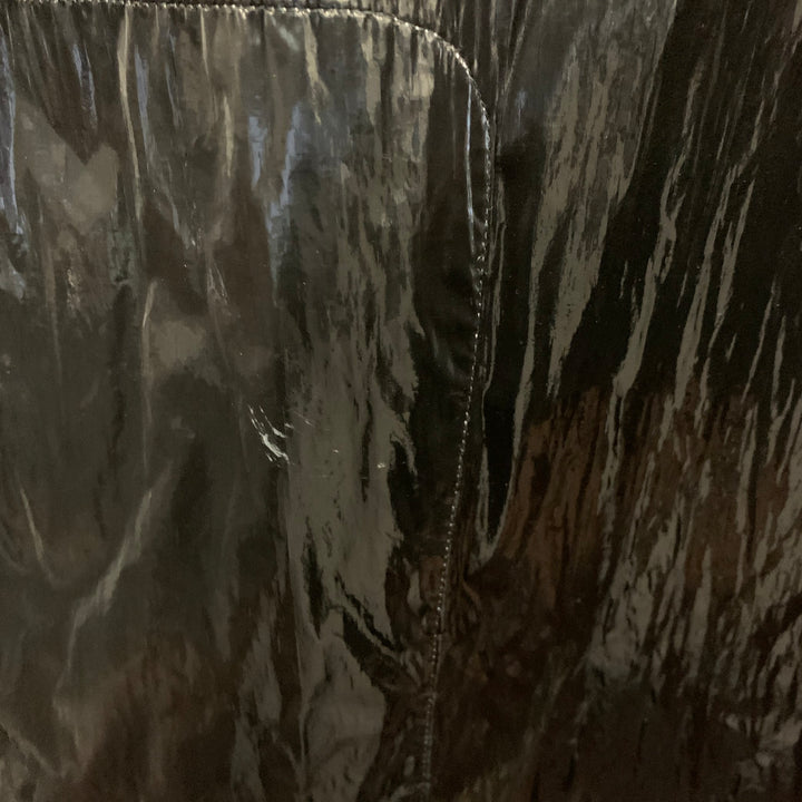 DRIES VAN NOTEN Size L Black White Polyethylene Blend Zip Up  Hooded Coat