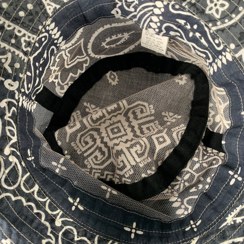 KAPITAL Black White Bandana Cotton Blend Bucket Hat