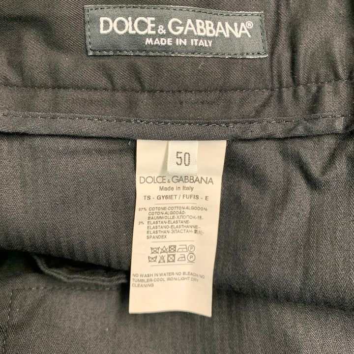 DOLCE & GABBANA Size 34 Black Cotton Blend Zip Fly Dress Pants