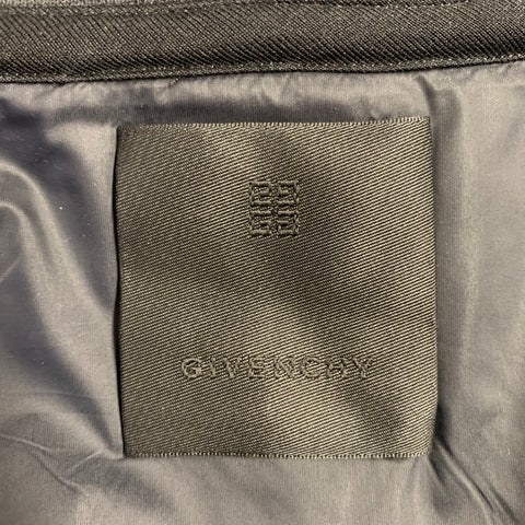 GIVENCHY Size M Black White Plaid Logo Cotton Zip Up Jacket