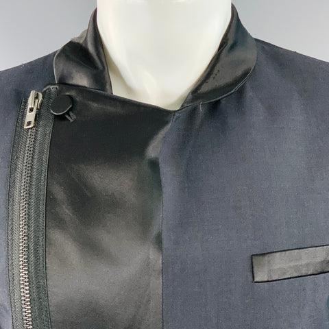 MAISON MARTIN MARGIELA SS12 Size 40 Black Asymmetrical Biker Blazer Jacket
