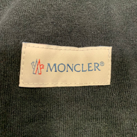 MONCLER Size L Black Terrycloth Cotton Drawstring Shorts