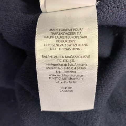POLO by RALPH LAUREN Size S Navy Knit Linen Wool Two Pockets Cardigan