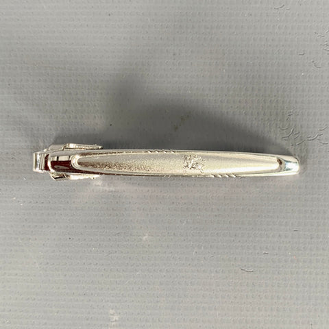 BURBERRYS Silver Metal Logo Tie Clip