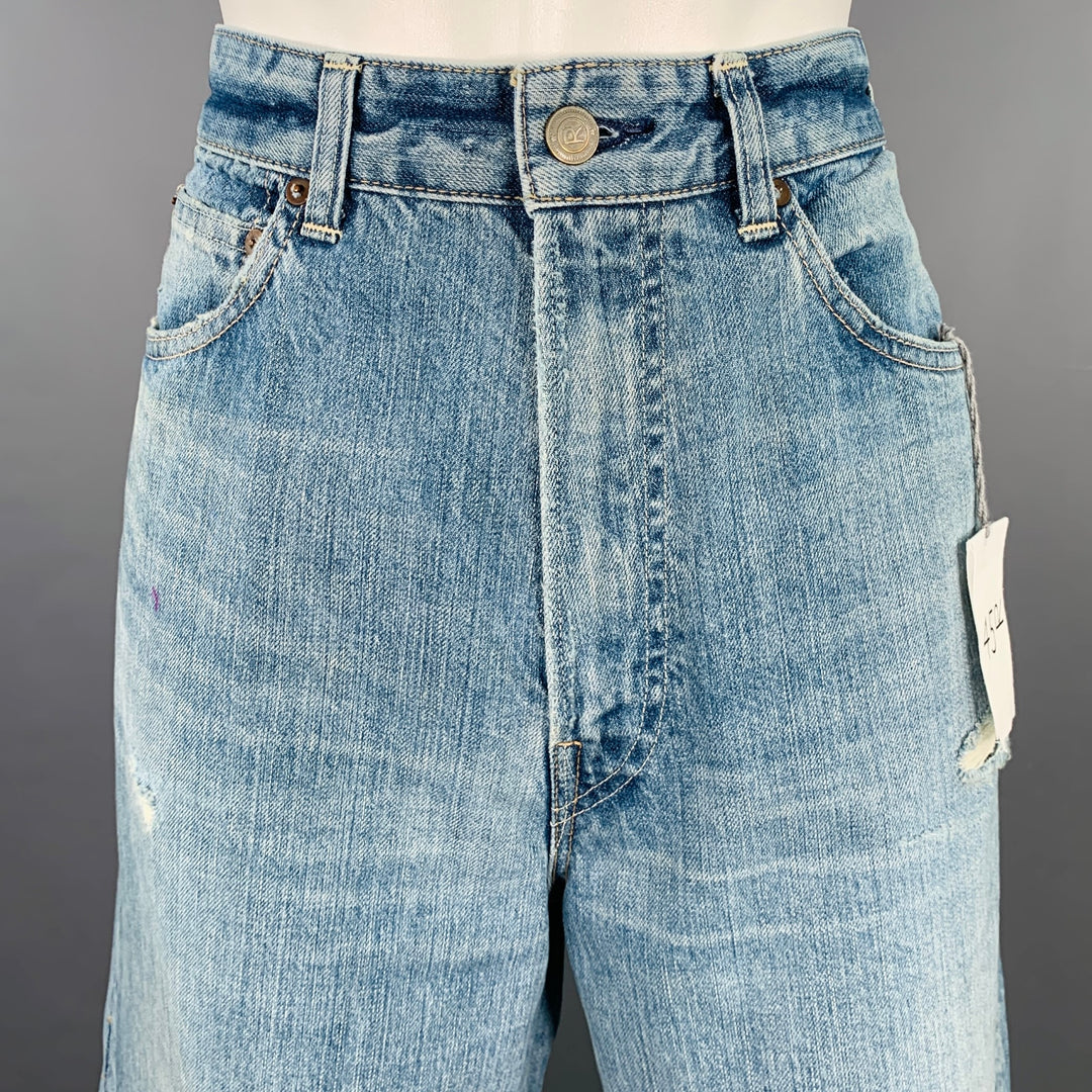 45rpm Size 30 Blue Cotton Distressed Selvedge Jeans