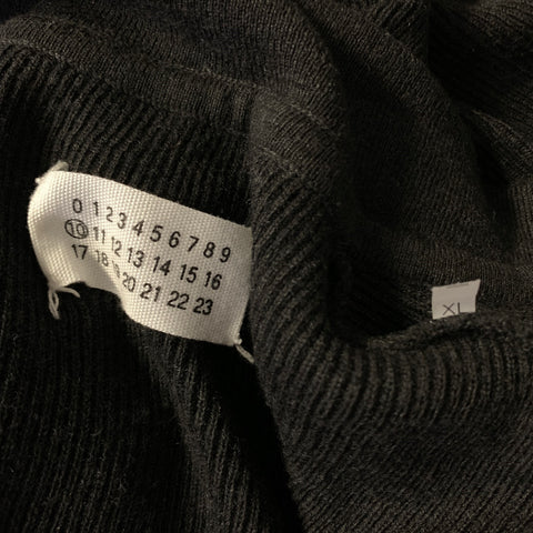 MAISON MARGIELA Size XL Dark Grey Wool Cotton Zip Up Jacket