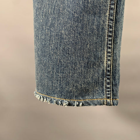 BALENCIAGA Size S Dirty Wash Denim Flared Jeans