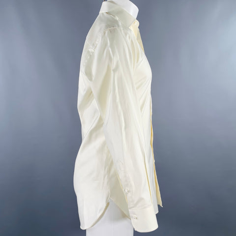 Chemise à manches longues en coton boutonnée ERMENEGILDO ZEGNA, taille M, couleur crème