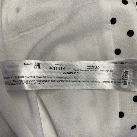 TWINSET ATITUDE Size S White Black Polyester Blend Blazer