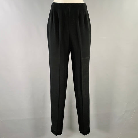 RALPH LAUREN COLLECTION Size 6 Black Wool Side Zipper Dress Pants