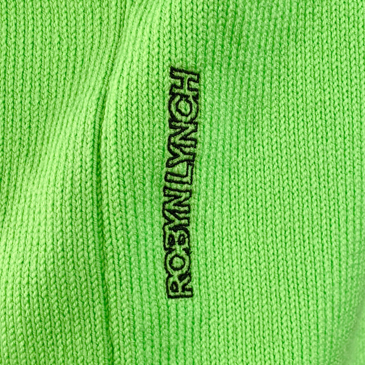 ROBYN LYNCH Size S Neon Green Merino Wool Cashmere Crew Neck Sweater