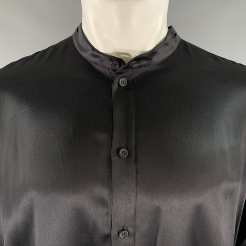 LOEWE Size S Black Silk Tunic Long Sleeve Shirt