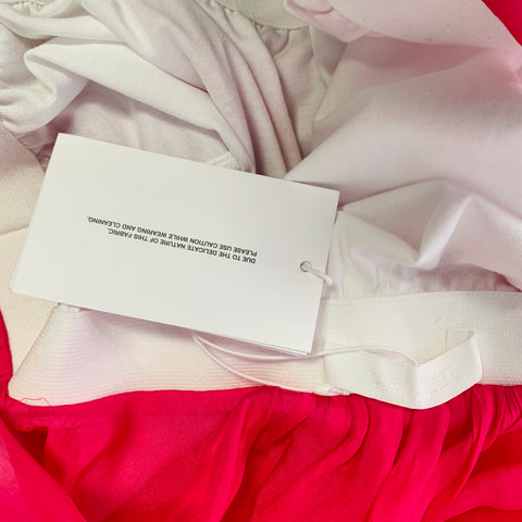 HELMUT LANG Size M Pink Silk Bubble Hem Skirt