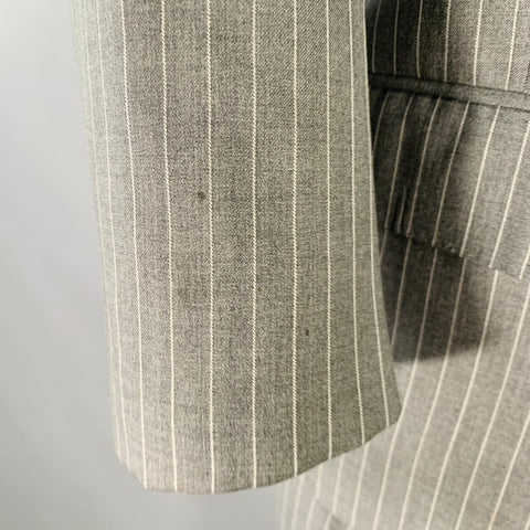 Costume Ralph Lauren taille 39 Regular en laine rayée grise à revers crantés