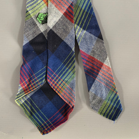 GRENVILLE Red Multi Color Plaid Wool Tie
