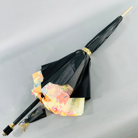 PASSOTI Black Multi Color Floral Umbrella