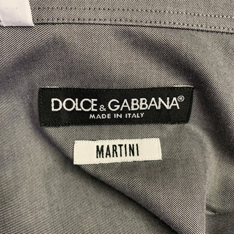 DOLCE & GABBANA Size M Grey Cotton Button Up Long Sleeve Shirt