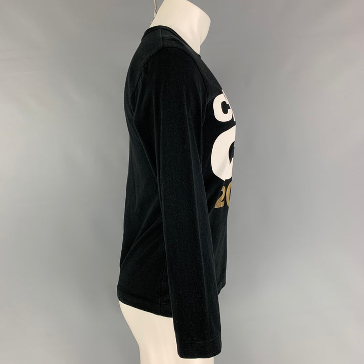 COMME des GARCONS Size M Black Gold Cotton Long Sleeve T-shirt