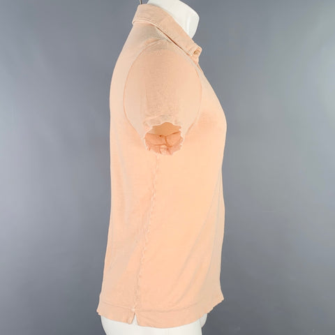 BOGLIOLI Size XS Pink Linen Half Placket Polo