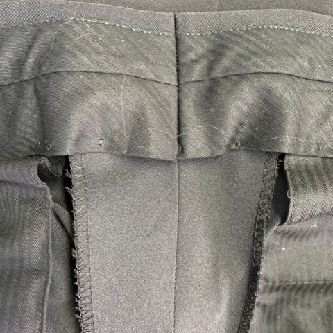 PRADA Size 42 Black Polyester Blend Twill Single Breasted Notch Lapel Suit